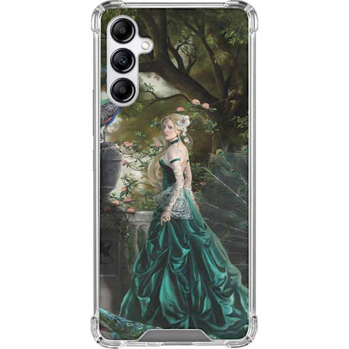Woman with Peacocks by Nene Thomas Galaxy A15 5G Clear Case